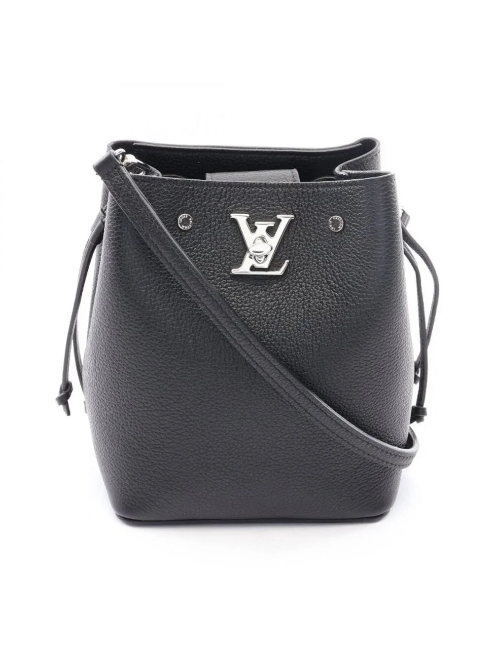 Louis Vuitton Shoulder Bag Nano Lockme Bucket Noir Leather